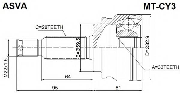 ASVA MTCY3 ØÐÓÑ ÍÀÐÓÆÍÒÉ 33x59,