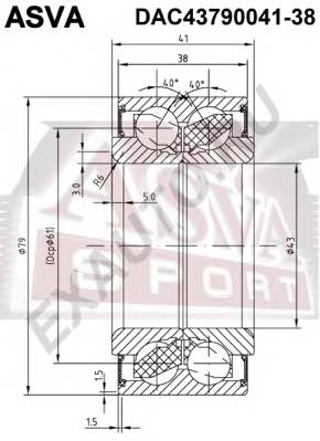 ASVA DAC4379004138 ПОДШИПНИК СТУПИЧНЫЙ ПЕРЕДНИЙ