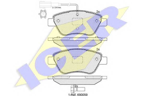 ICER 181444-203 Комплект тормозных колодок,