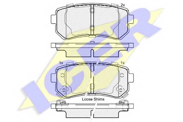 ICER 181955 Комплект тормозных колодок,