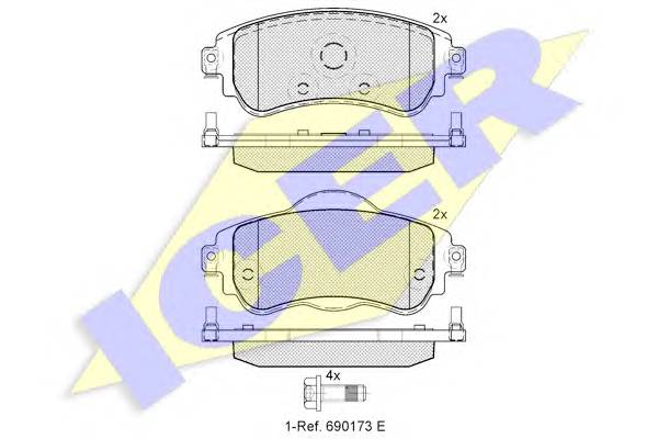 ICER 182027 Комплект тормозных колодок,