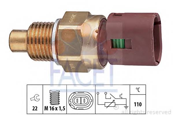 FACET 7.3555 Датчик, температура охлаждающей