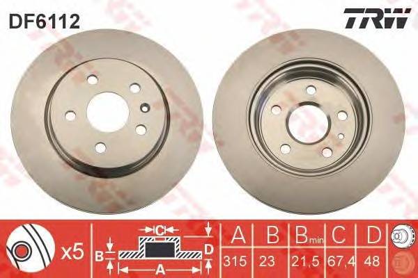 TRW DF6112 Тормозной диск