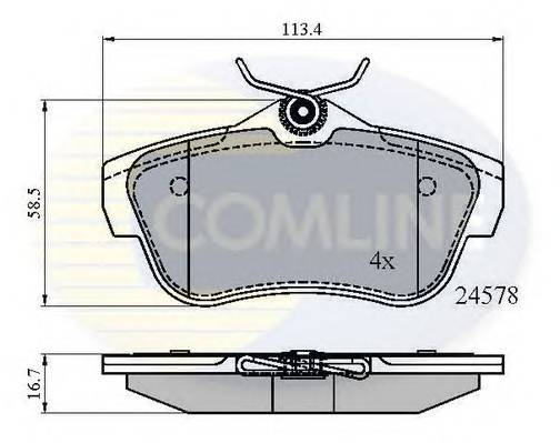 COMLINE CBP01622 Комплект гальмівних колодок,