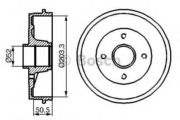 BOSCH 0 986 477 120 Гальмівний барабан