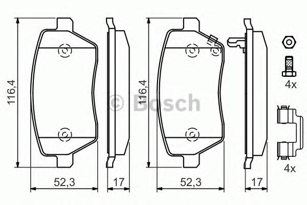 BOSCH 0 986 494 160 Комплект тормозных колодок,