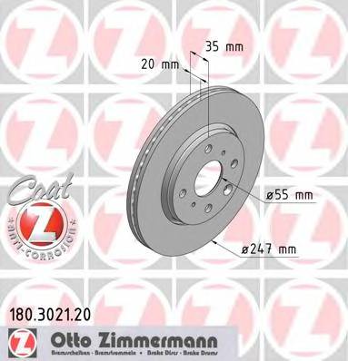 ZIMMERMANN 180.3021.20 Тормозной диск