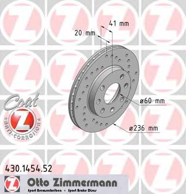 ZIMMERMANN 430.1454.52 Тормозной диск