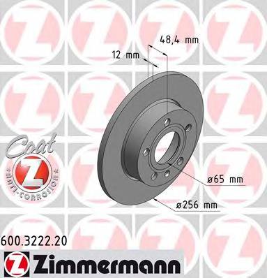 ZIMMERMANN 600.3222.20 Гальмівний диск