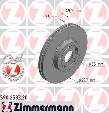 ZIMMERMANN 590.2583.20 Гальмівний диск