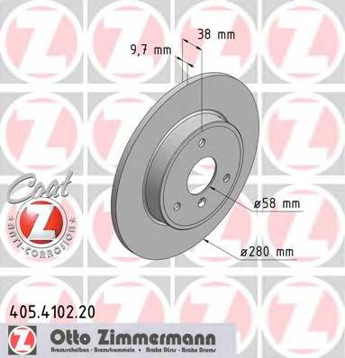 ZIMMERMANN 405.4102.20 Гальмівний диск