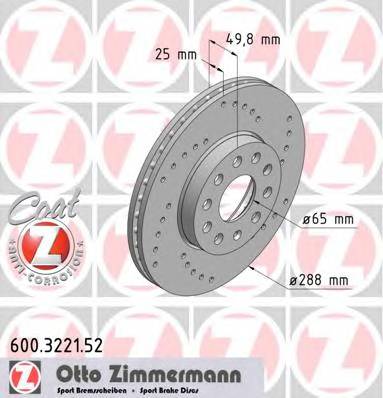 ZIMMERMANN 600.3221.52 Гальмівний диск