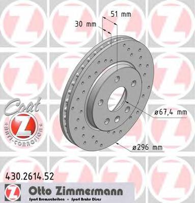 ZIMMERMANN 430.2614.52 Тормозной диск