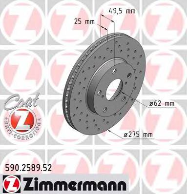 ZIMMERMANN 590.2589.52 Гальмівний диск