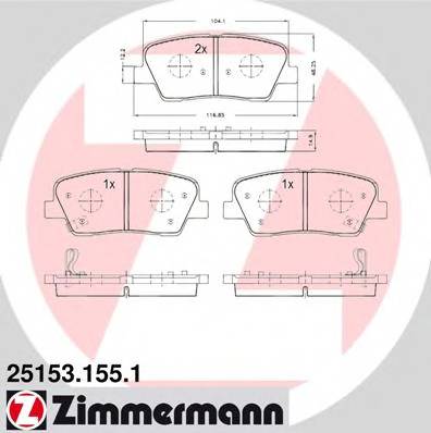 ZIMMERMANN 25153.155.1 Комплект тормозных колодок,