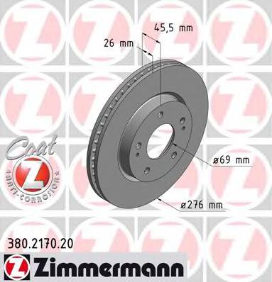 ZIMMERMANN 380.2170.20 Гальмівний диск