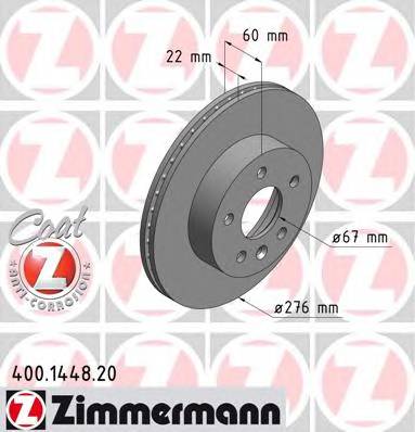 ZIMMERMANN 400.1448.20 Гальмівний диск