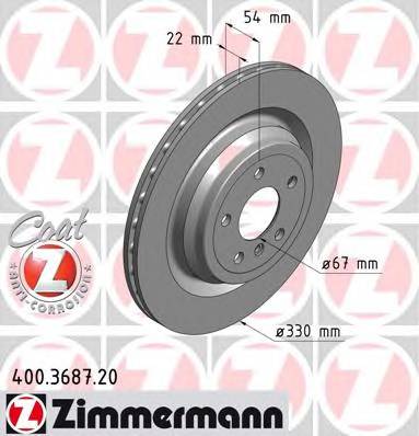 ZIMMERMANN 400.3687.20 Тормозной диск