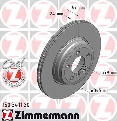 ZIMMERMANN 150.3411.20 Тормозной диск