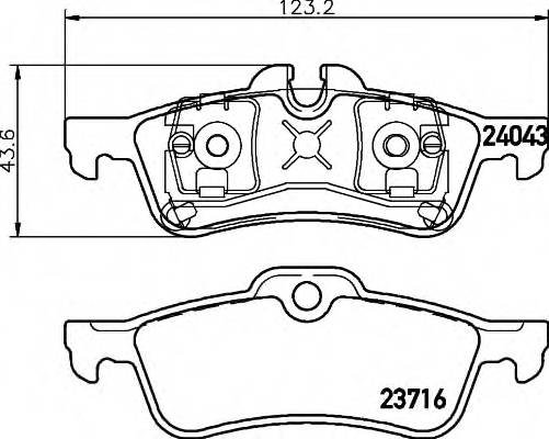 HELLA 8DB 355 011-351 Комплект гальмівних колодок,