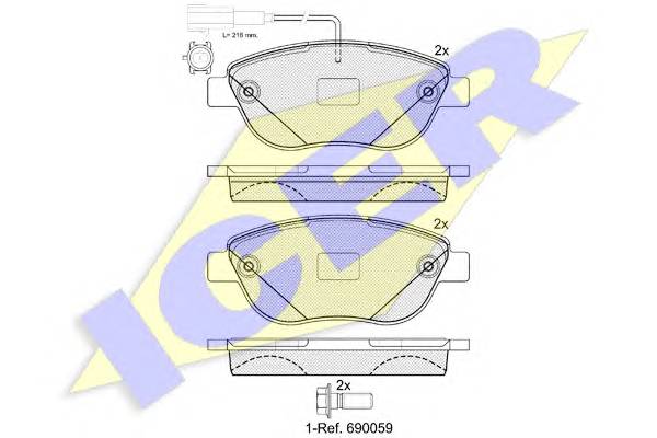 ICER 181440-203 Комплект тормозных колодок,