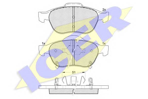 ICER 181556 Комплект тормозных колодок,
