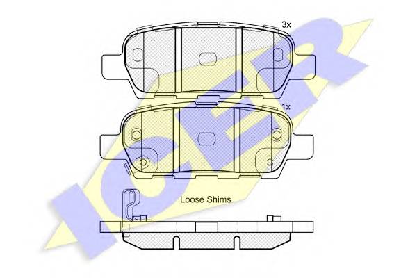 ICER 181838 Комплект тормозных колодок,