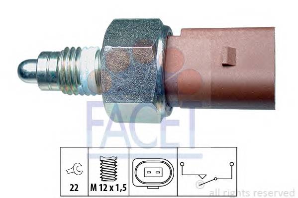 FACET 7.6266 Вимикач, фара заднього