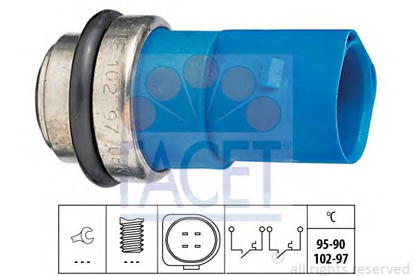 FACET 7.5692 Термивимикач, вентилятор радіатора