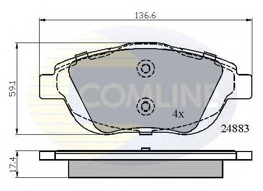 COMLINE CBP02027 Комплект гальмівних колодок,