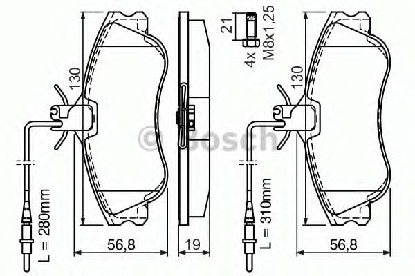 BOSCH 0 986 424 414 Комплект тормозных колодок,