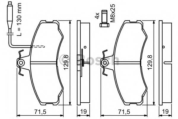 BOSCH 0 986 467 411 Комплект тормозных колодок,