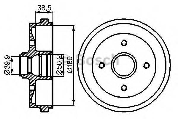 BOSCH 0 986 477 002 Тормозной барабан