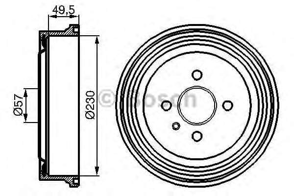 BOSCH 0 986 477 100 Гальмівний барабан