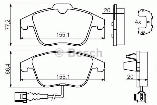 BOSCH 0 986 494 372 Комплект гальмівних колодок,