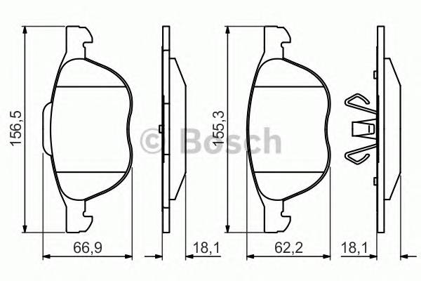 BOSCH 0986495215 Гальмівні колодки