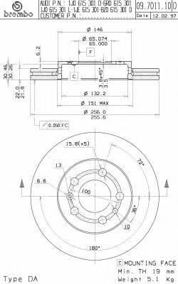 BREMBO 09.7011.11 Тормозной диск