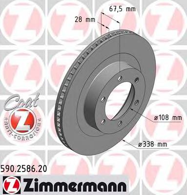 ZIMMERMANN 590.2586.20 Гальмівний диск