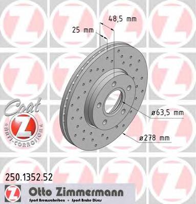 ZIMMERMANN 250.1352.52 Гальмівний диск