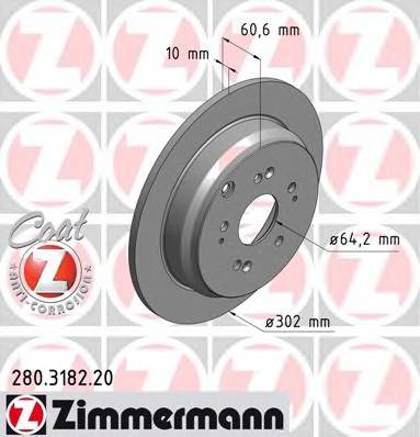 ZIMMERMANN 280.3182.20 Гальмівний диск