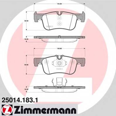 ZIMMERMANN 25014.183.1 Комплект гальмівних колодок,