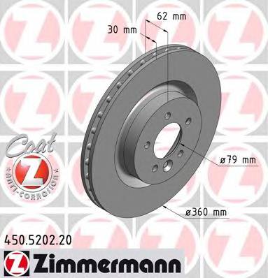 ZIMMERMANN 450.5202.20 Гальмівний диск