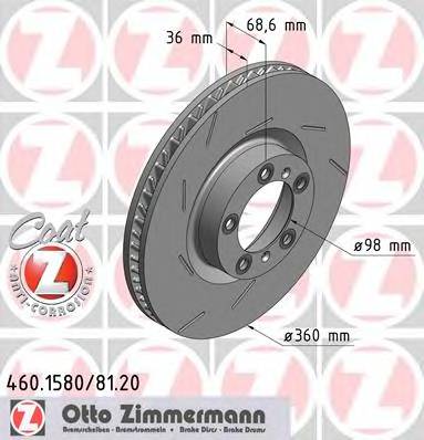 ZIMMERMANN 460.1580.20 Тормозной диск