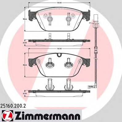 ZIMMERMANN 25160.200.2 Комплект гальмівних колодок,