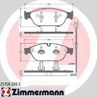 ZIMMERMANN 25158.200.2 Комплект тормозных колодок,