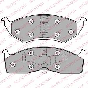 DELPHI LP1166 Комплект тормозных колодок,