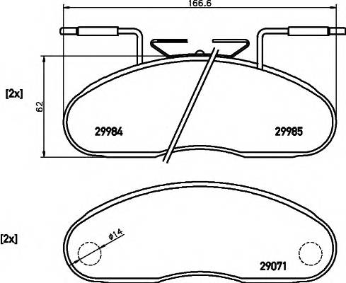 HELLA 8DB 355 005-341 Комплект гальмівних колодок,