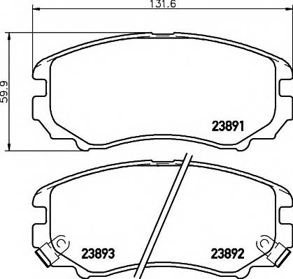 HELLA 8DB 355 010-991 Комплект гальмівних колодок,