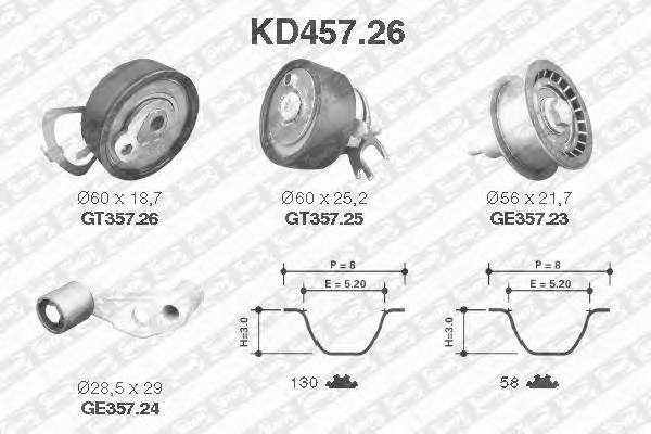 SNR KD457.26 Комплект ремня ГРМ