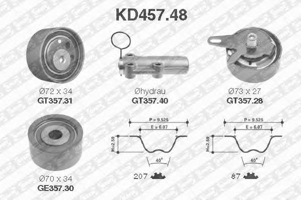 SNR KD457.48 Комплект ременя ГРМ